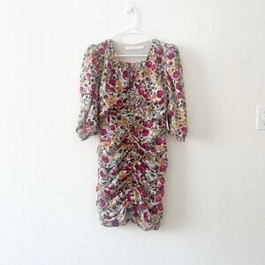 NWT Bishop + Young‎ Anthropologie Floral Ruched Dress Medium